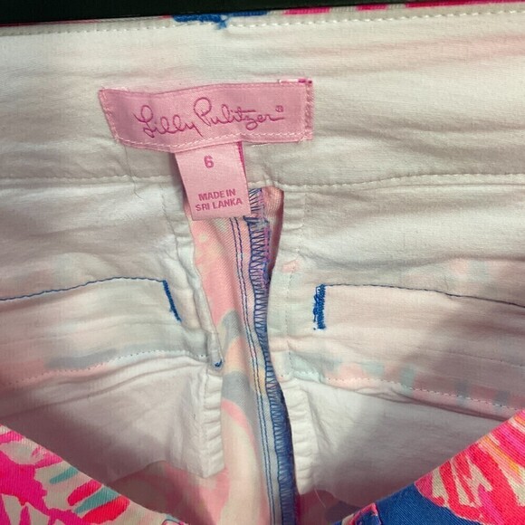 Lilly Pulitzer Sadie Crop Pants Size 6 Stretch Bennett Blue Bay Dreamin Chino N - Picture 11 of 12